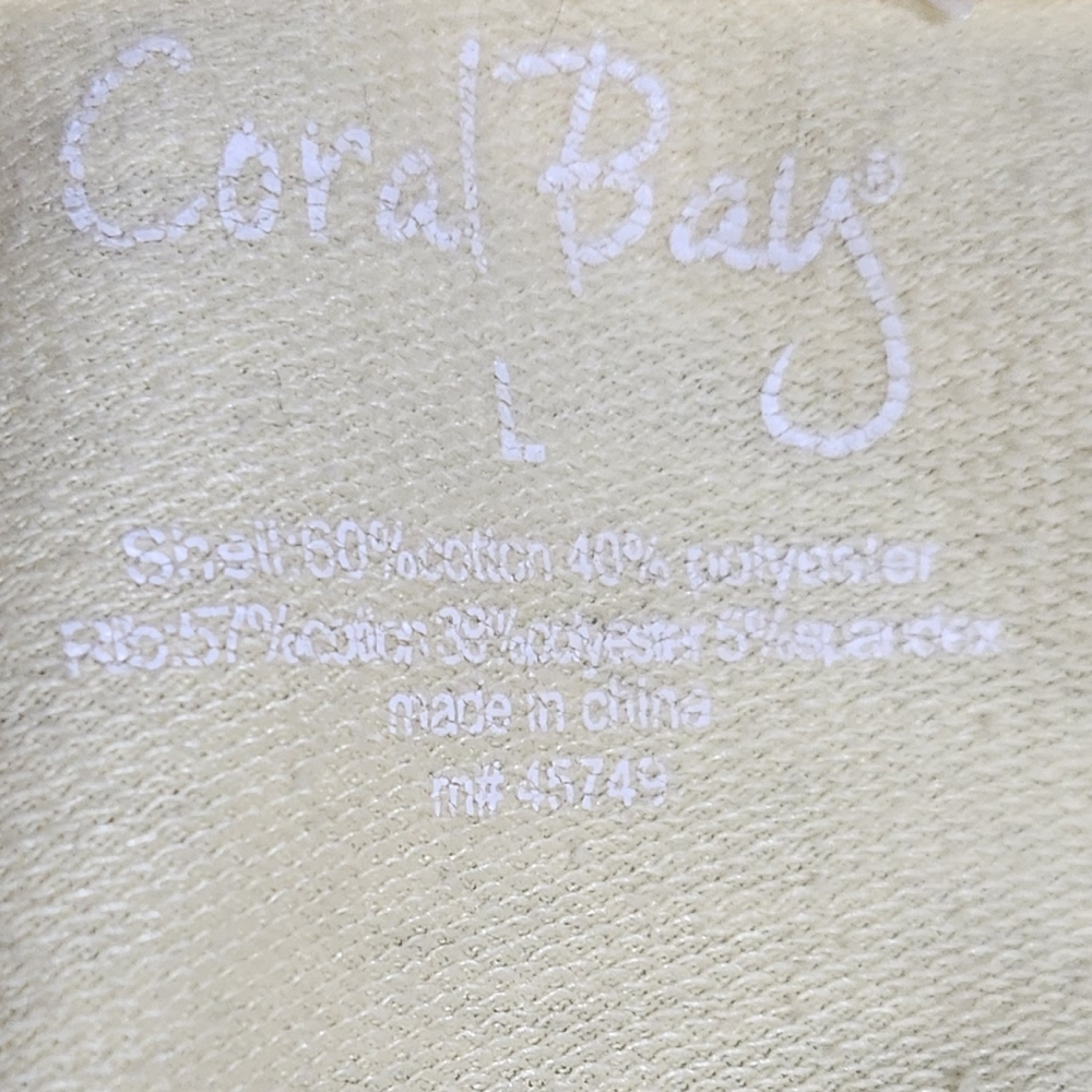 Coral Bay Yellow Jacket pockets zip up cotton size Large. Long sleeves - Picture 10 of 10